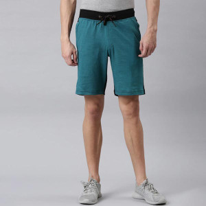 Men Teal Solid Sports Shorts